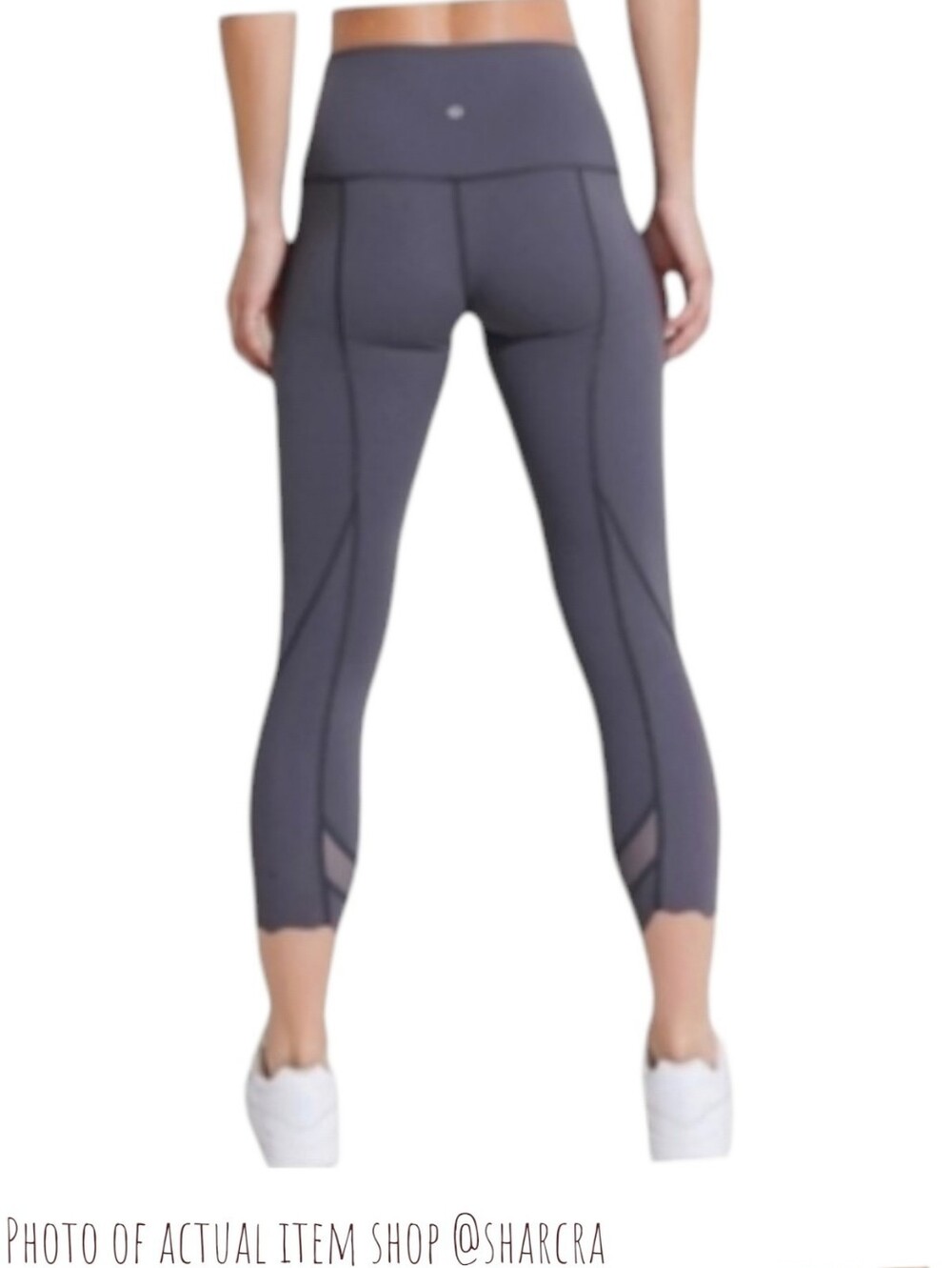 Lululemon × Peloton Wunder Under Women's fold over HR Scalloped Hem Crop 23" 4 - Picture 2 of 15